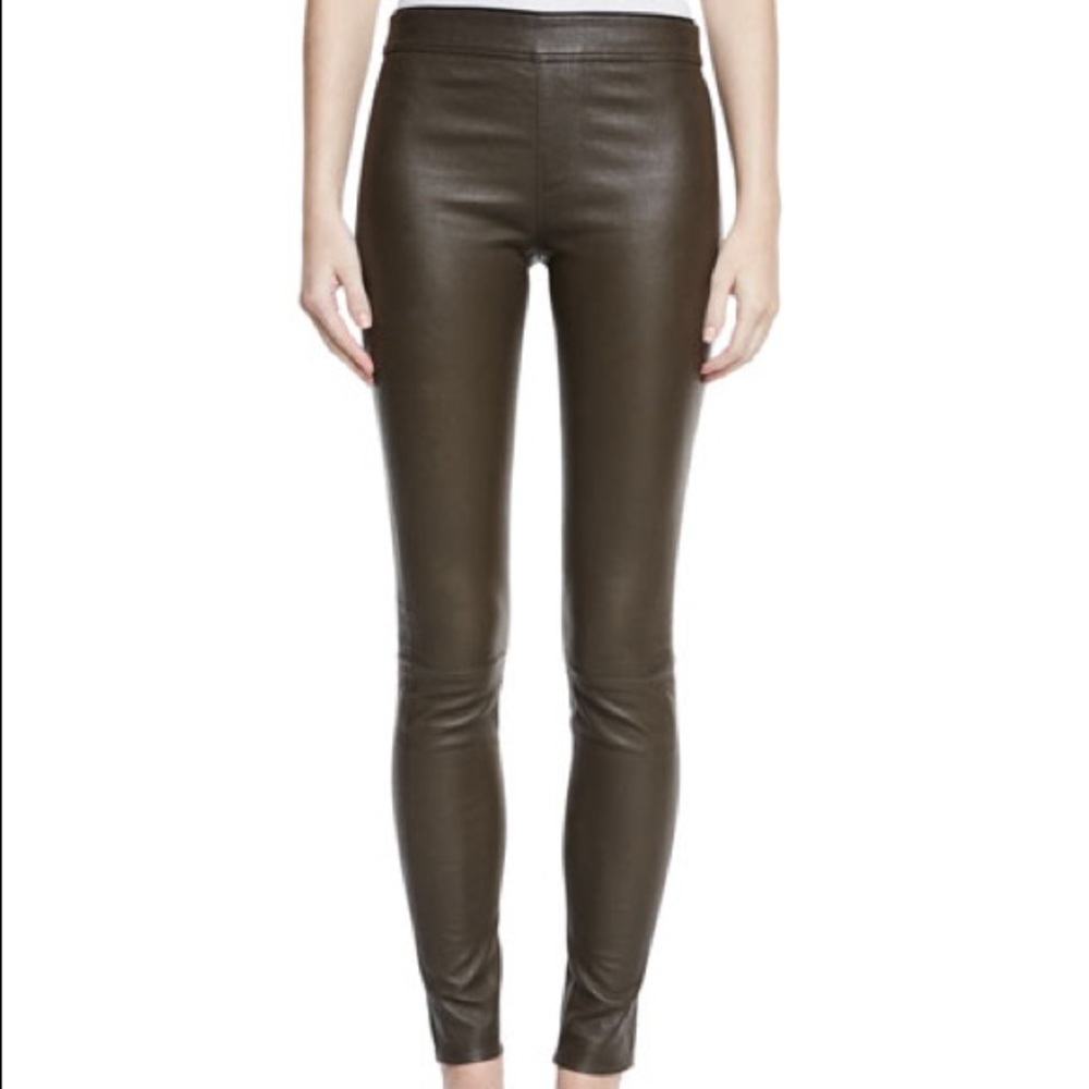 Helmut lang leather stretch leggings